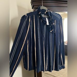 NWT Ann Taylor neck tie blouse L